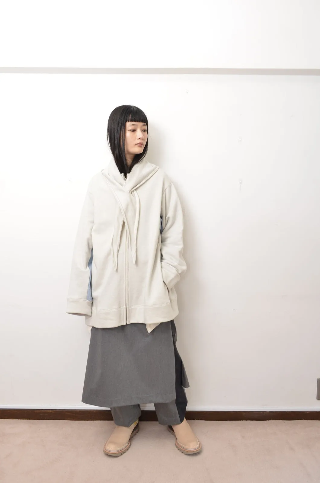 △ SHAWL ZIP-UP PARKA/GRY/01