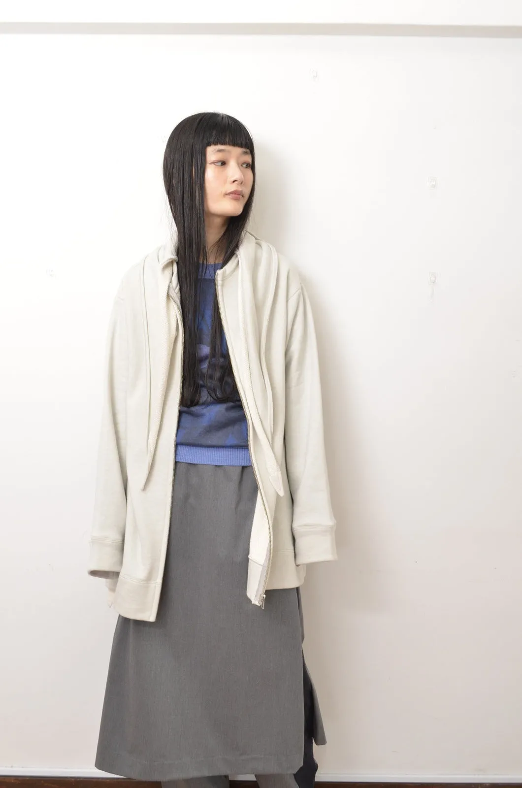 △ SHAWL ZIP-UP PARKA/GRY/01