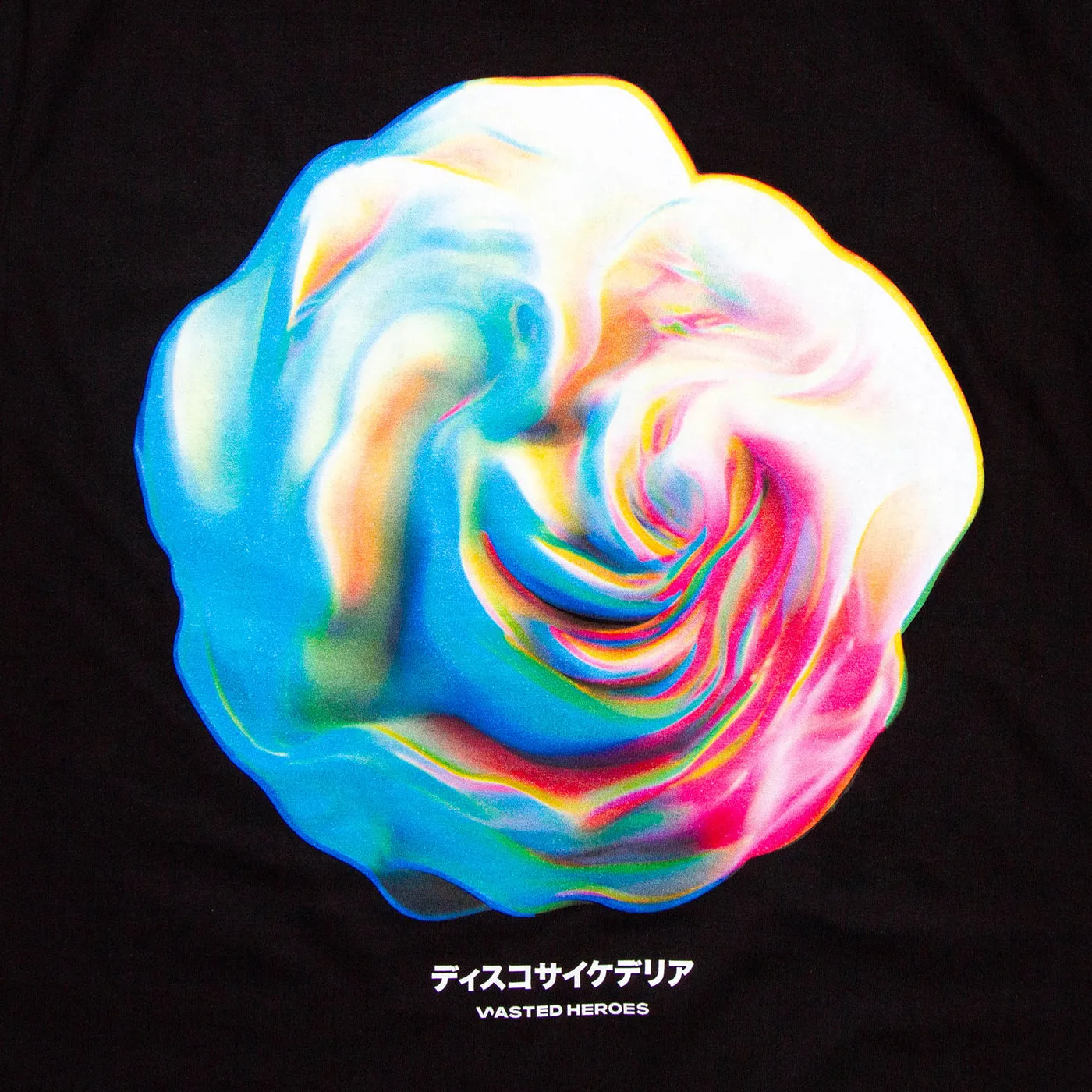 040 Disco Psychedelia Front Print - Tshirt - Black