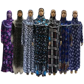 (12 pieces/lot) New Style Women Kaftan Muslim abaya Maxi Dress prayer clothing Islam hijab abaya qk033