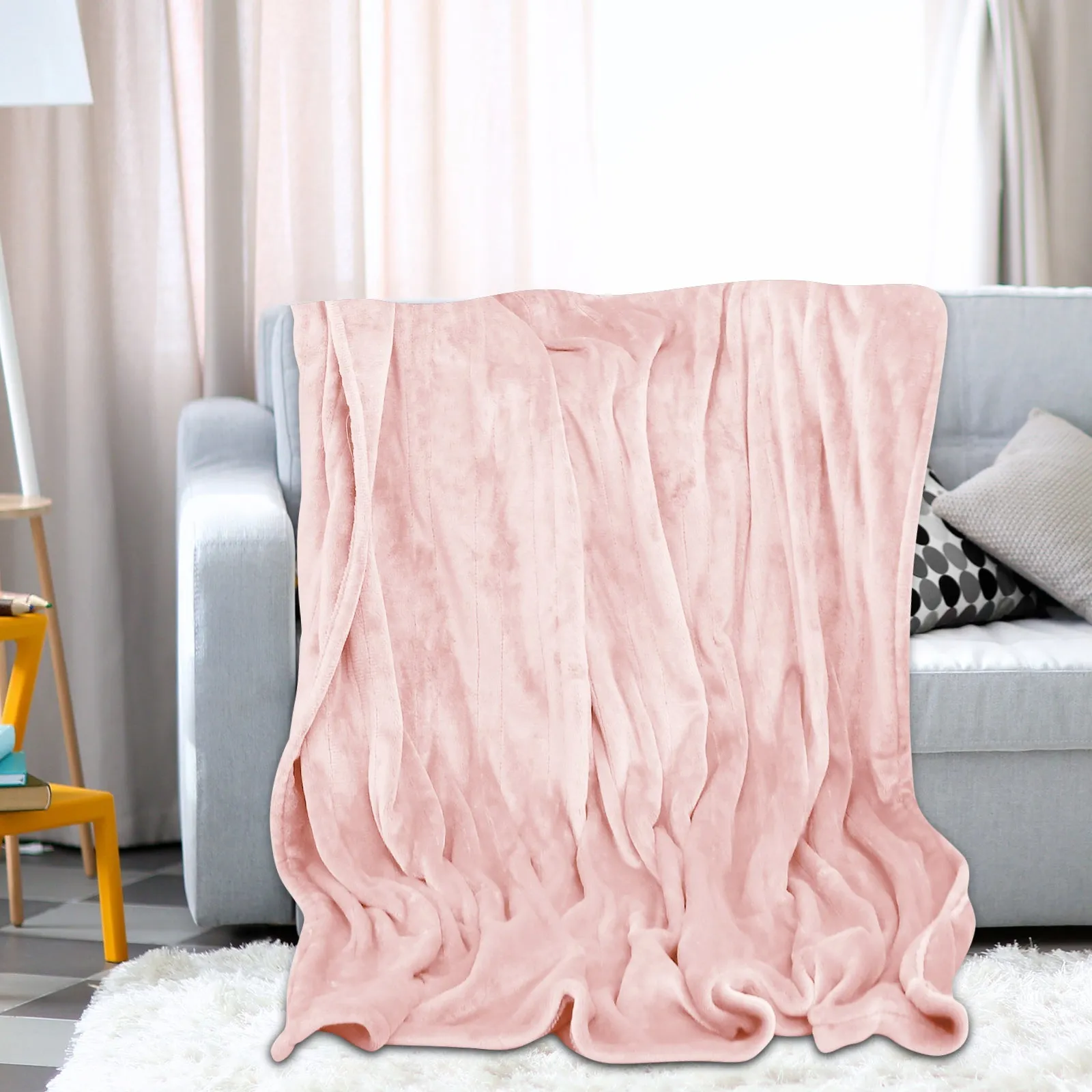 130 x 180 cm Electric Heated Blanket with 4 Heating Levels-Pink