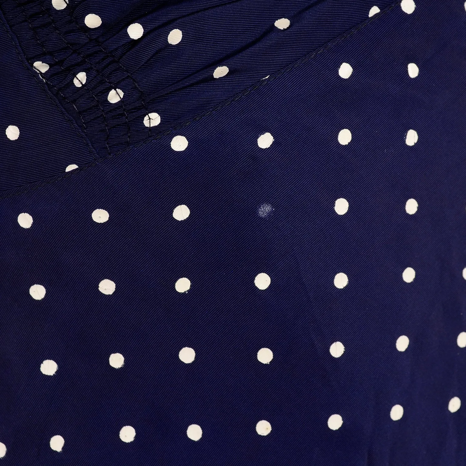 1940s Navy Blue & White Polka Dot Halter Dress w/ Bolero Jacket