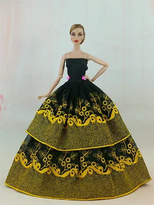 2017 New handmake wedding Dress  Fashion  Clothing Gown For Barbie doll Free shipping