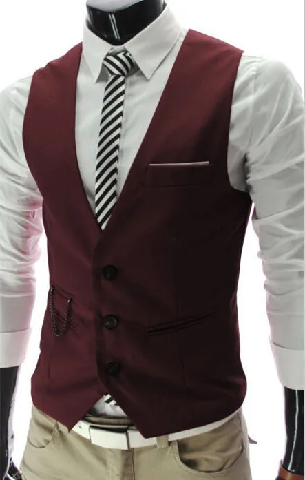 2023 New Arrival Dress Vests For Men Slim Fit Mens Suit Vest Male Waistcoat Gilet Homme Casual Sleeveless Formal Business Jacket