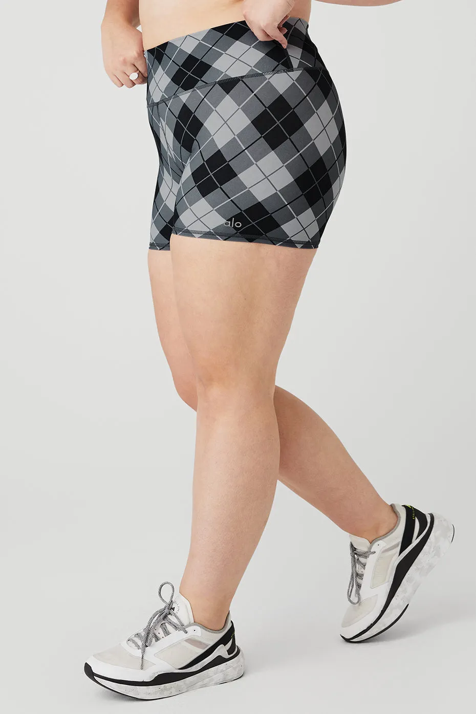 4" Vapor High-Waist Argyle Short - Black/Anthracite