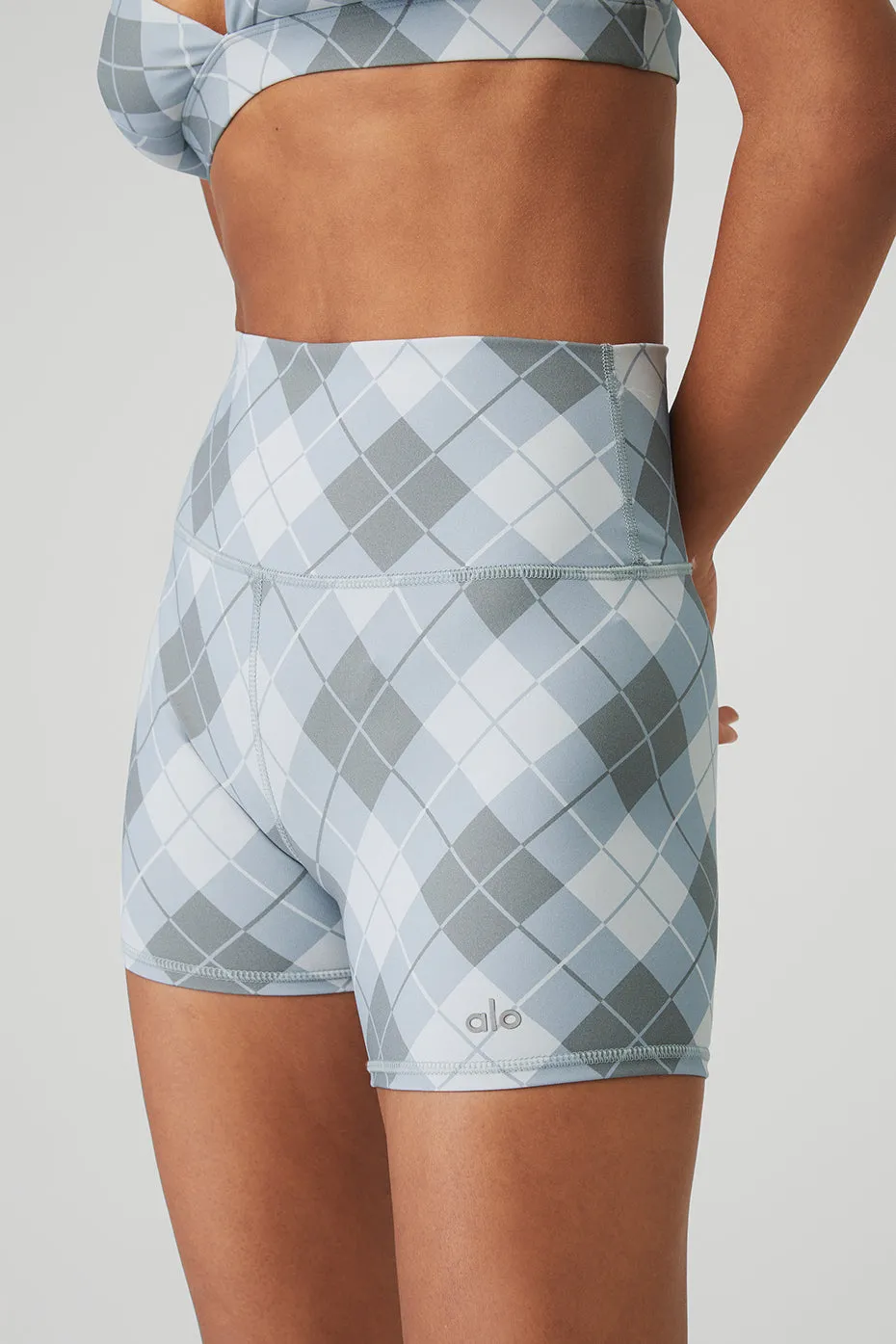 4" Vapor High-Waist Argyle Short - Gravel/Titanium