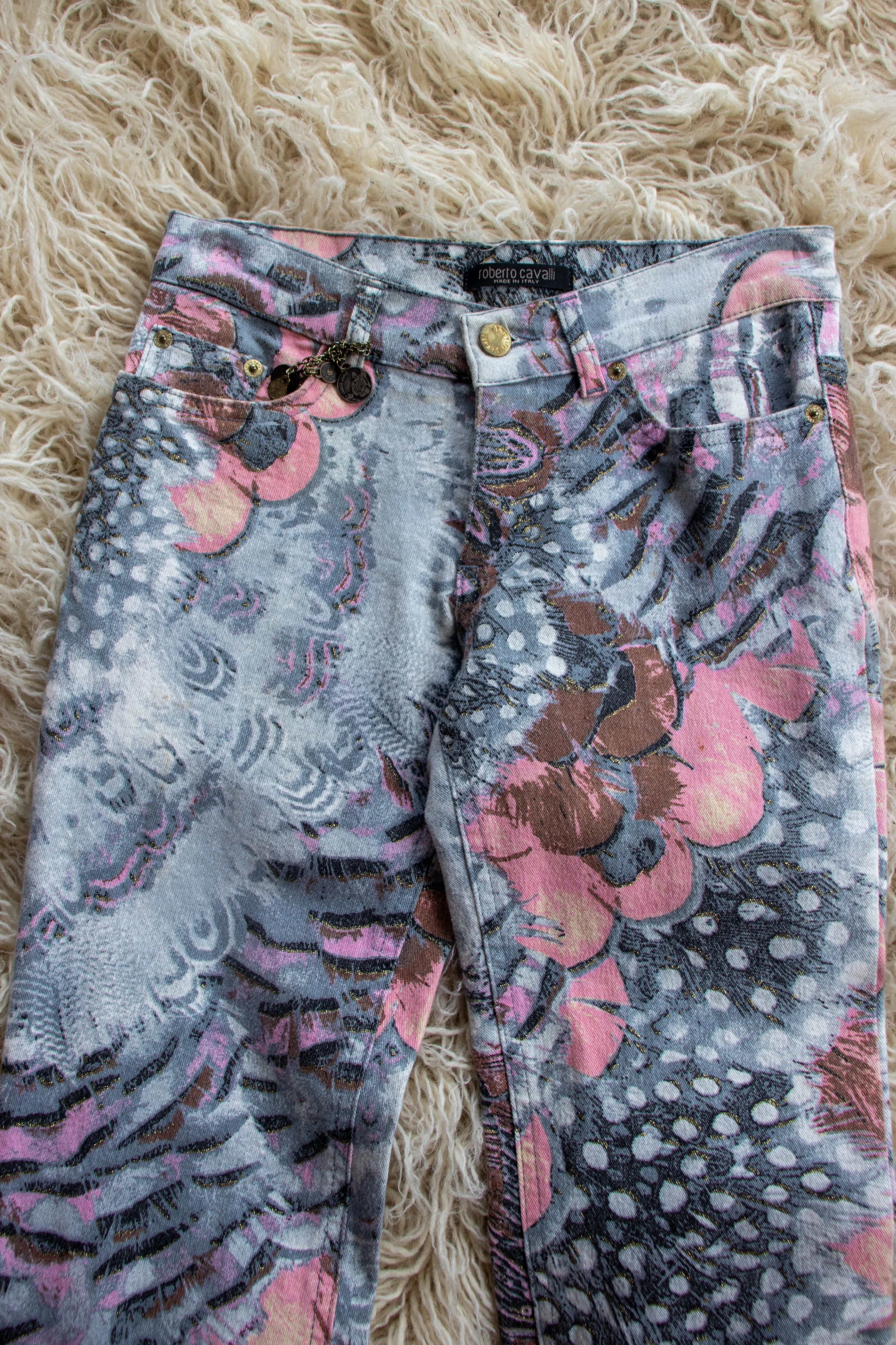 90s Roberto Cavalli Floral Jeans