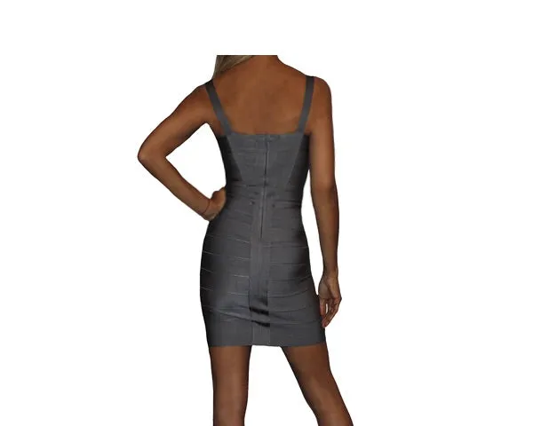 9.2 Silver Gray Body Wrap Dress - The Palm Springs