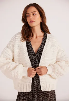 Abby Textured Knit Cardigan - Cream