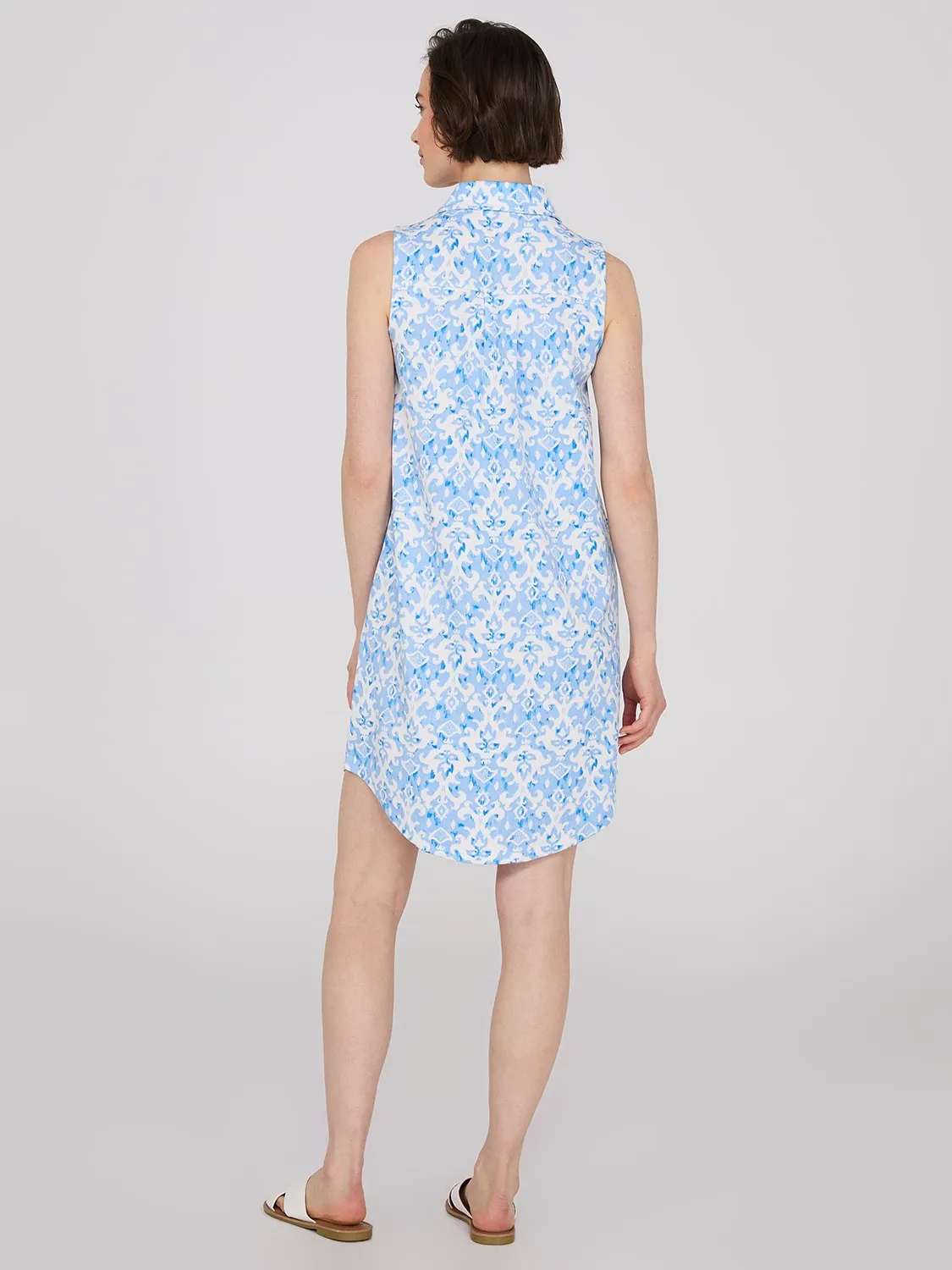 Abstract Print Popover Dress With Pockets