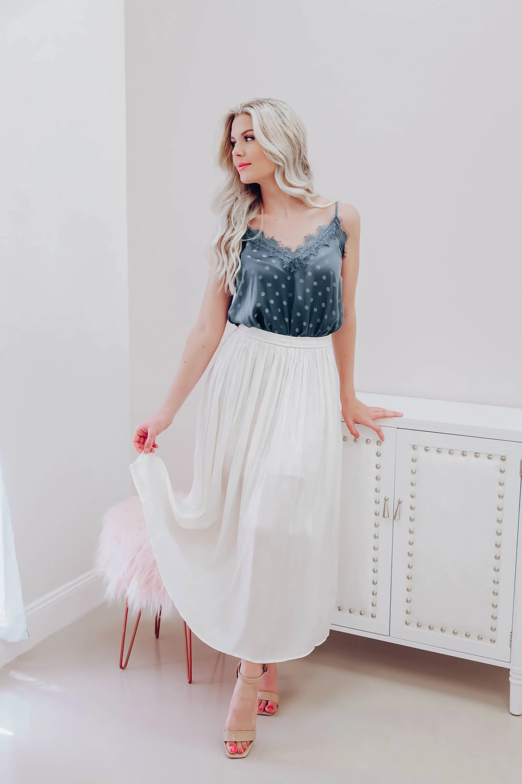 Adelynn Midi Skirt - Cream