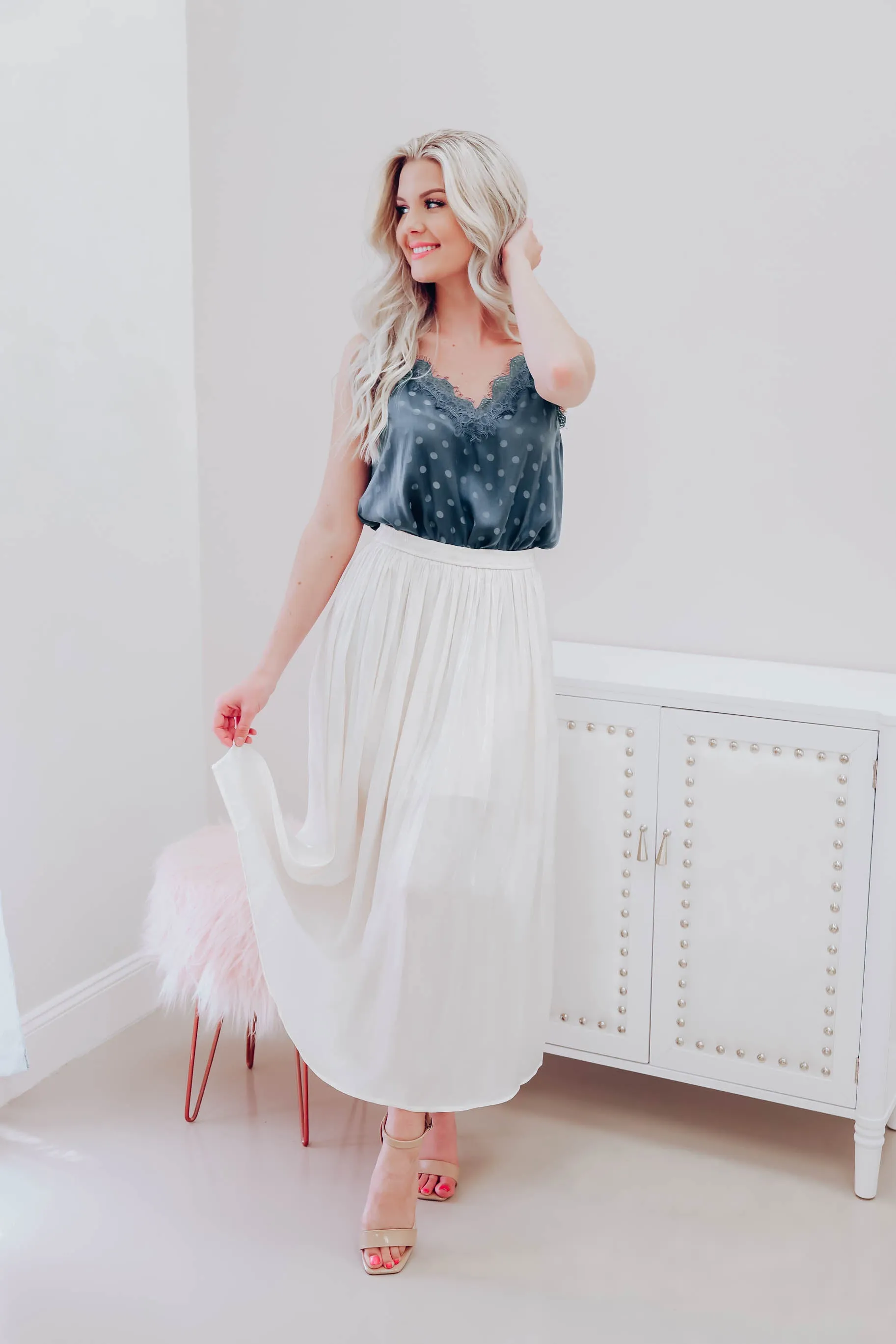 Adelynn Midi Skirt - Cream