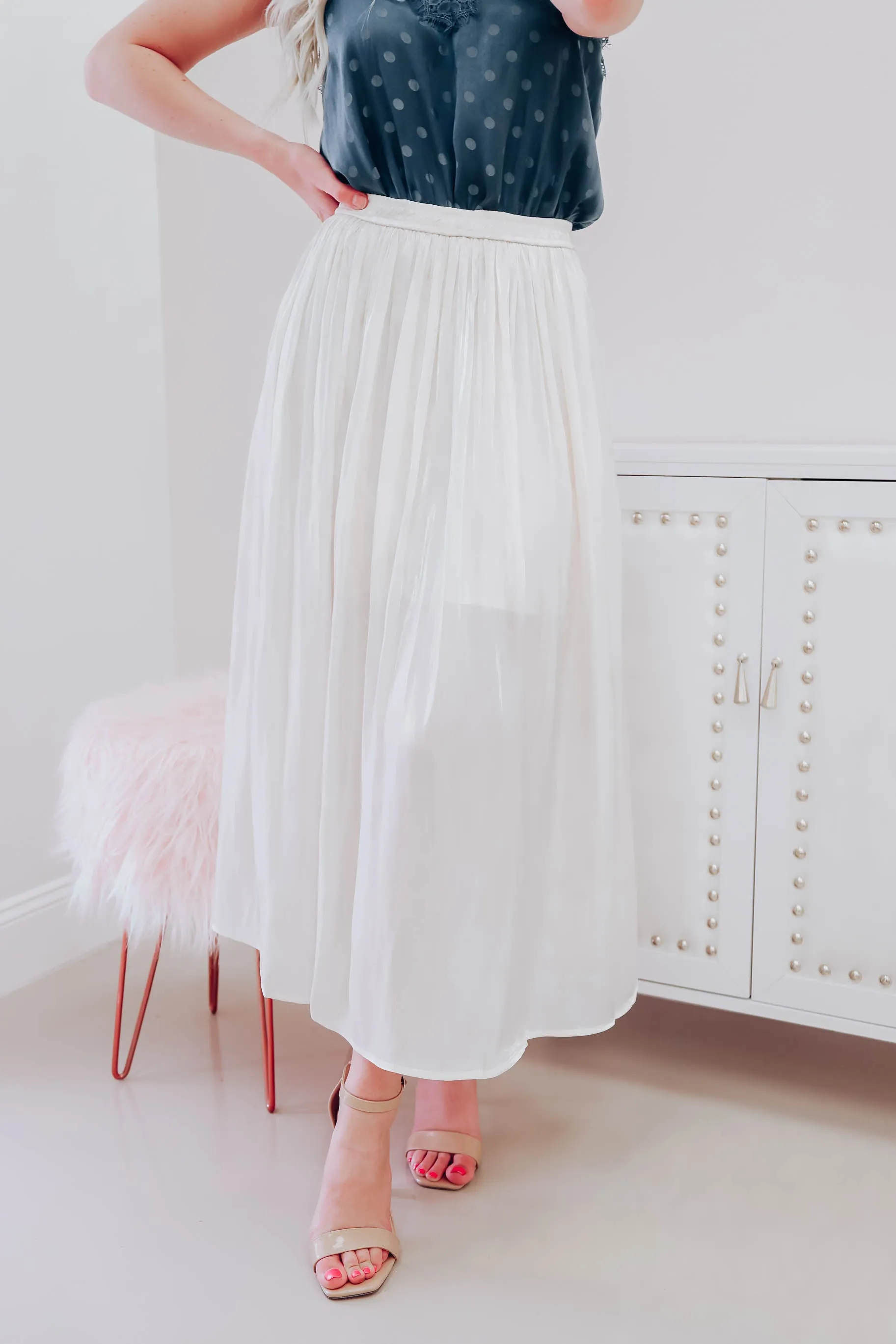 Adelynn Midi Skirt - Cream