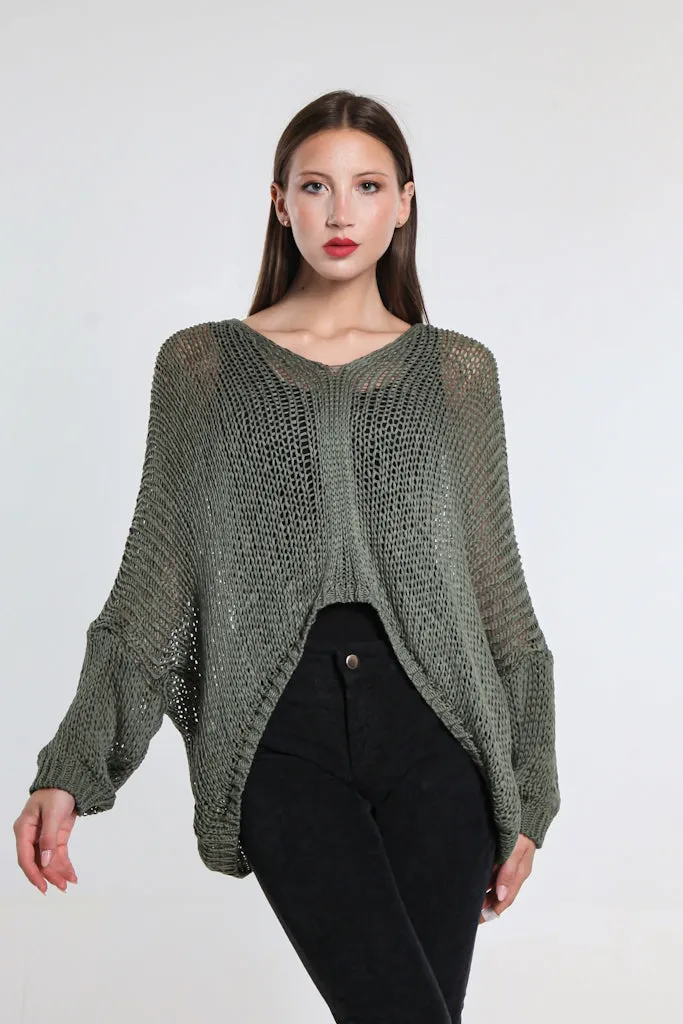 Adena Butterfly Open Knit Topper (BLS143)