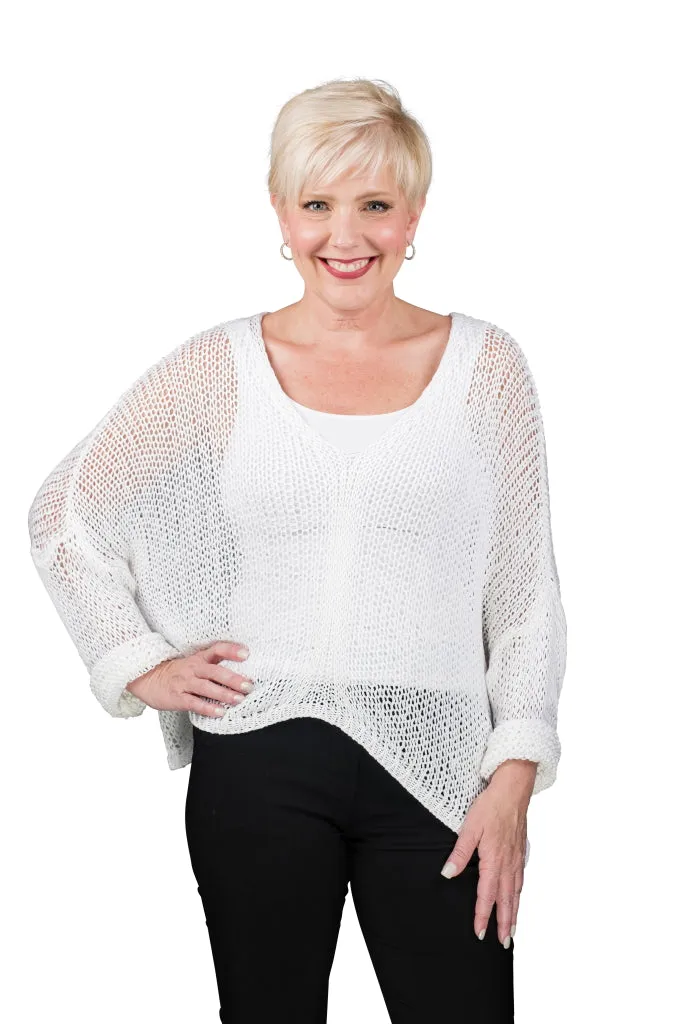 Adena Butterfly Open Knit Topper (BLS143)