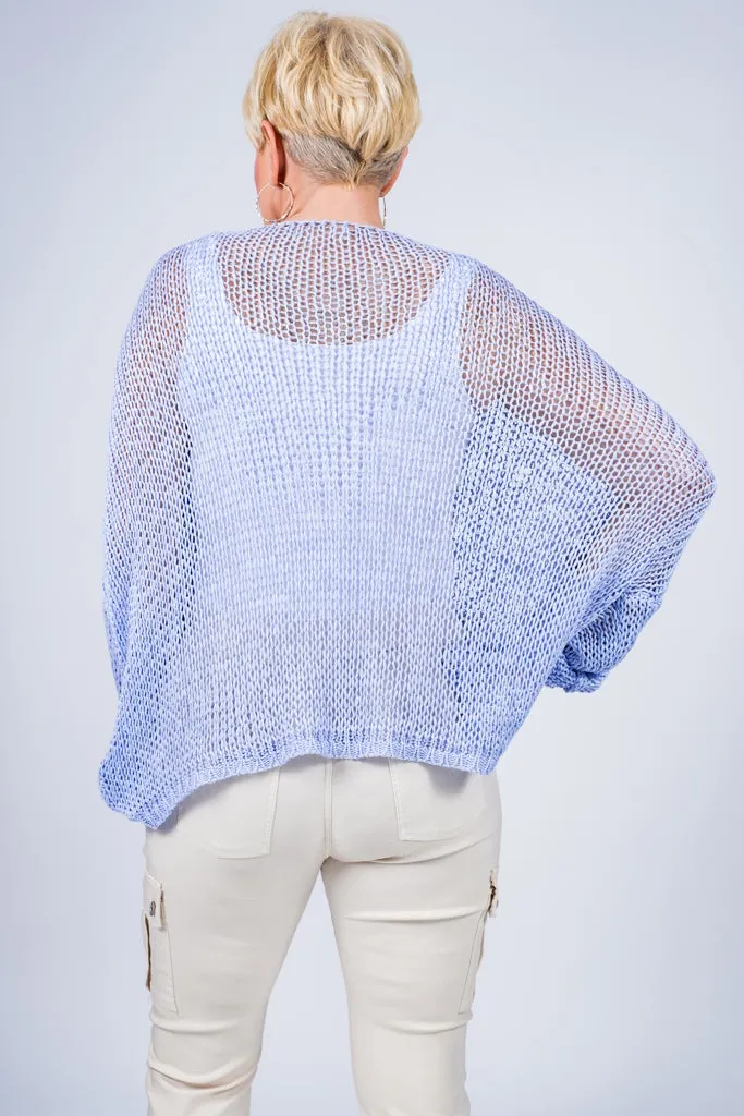 Adena Butterfly Open Knit Topper (BLS143)