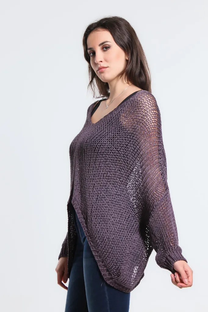 Adena Butterfly Open Knit Topper (BLS143)