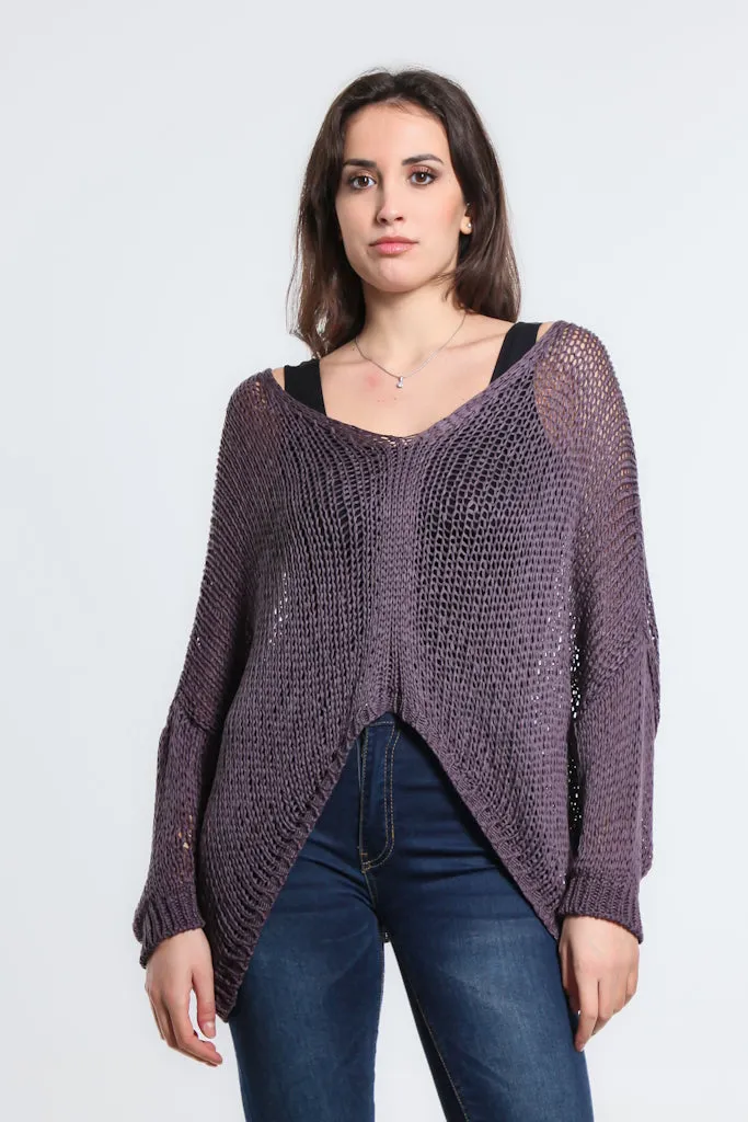 Adena Butterfly Open Knit Topper (BLS143)