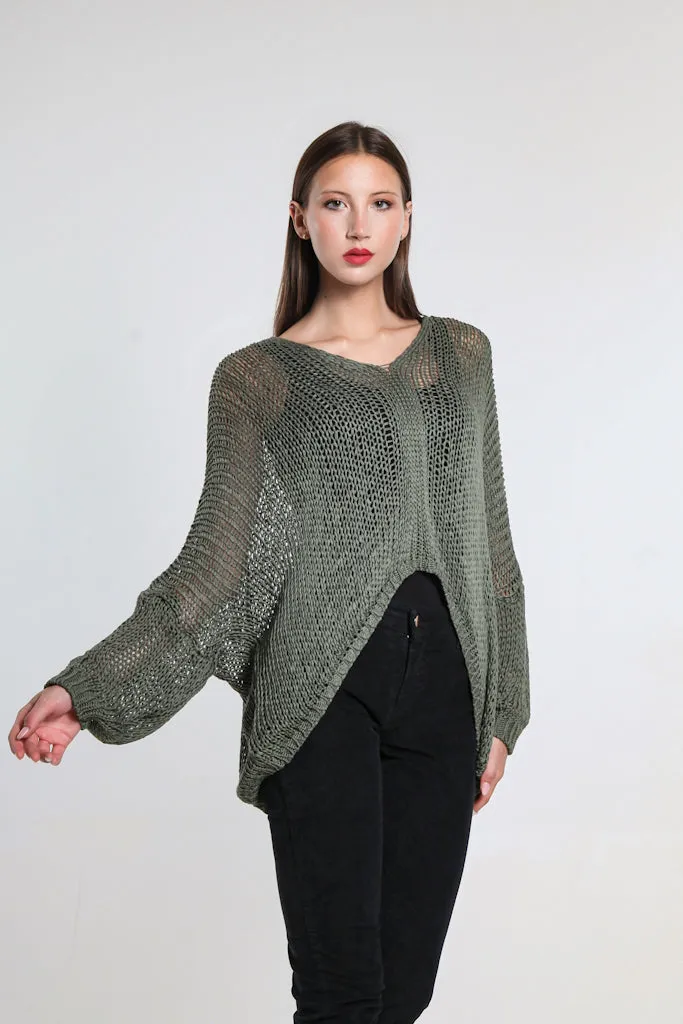 Adena Butterfly Open Knit Topper (BLS143)