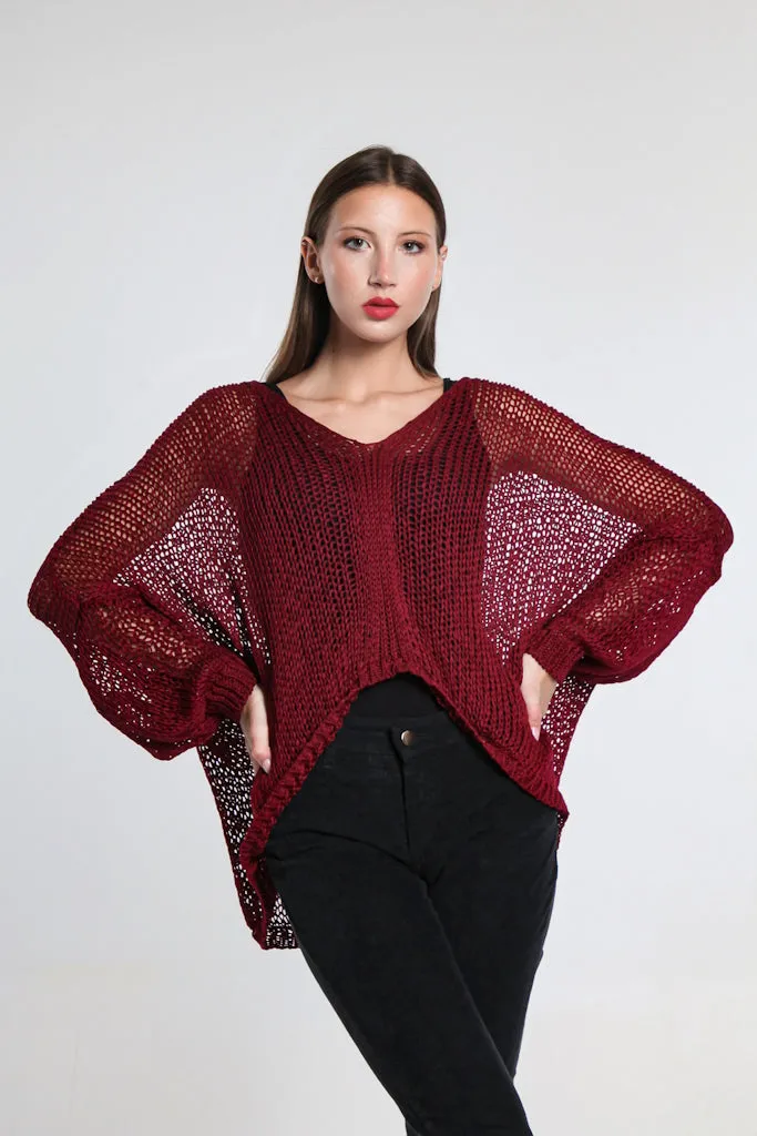 Adena Butterfly Open Knit Topper (BLS143)