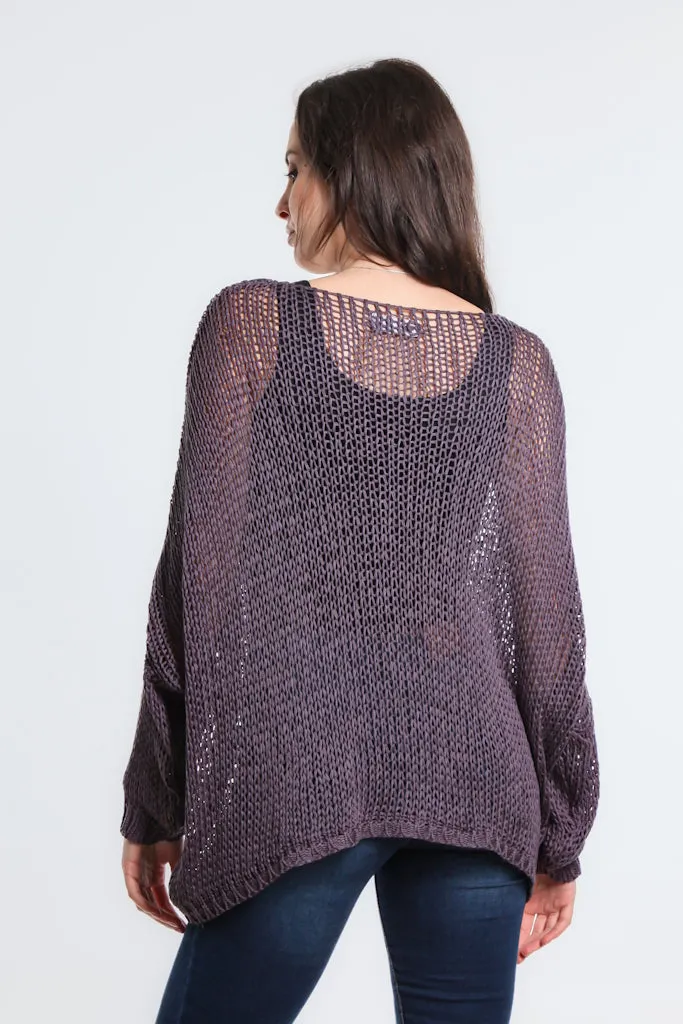 Adena Butterfly Open Knit Topper (BLS143)