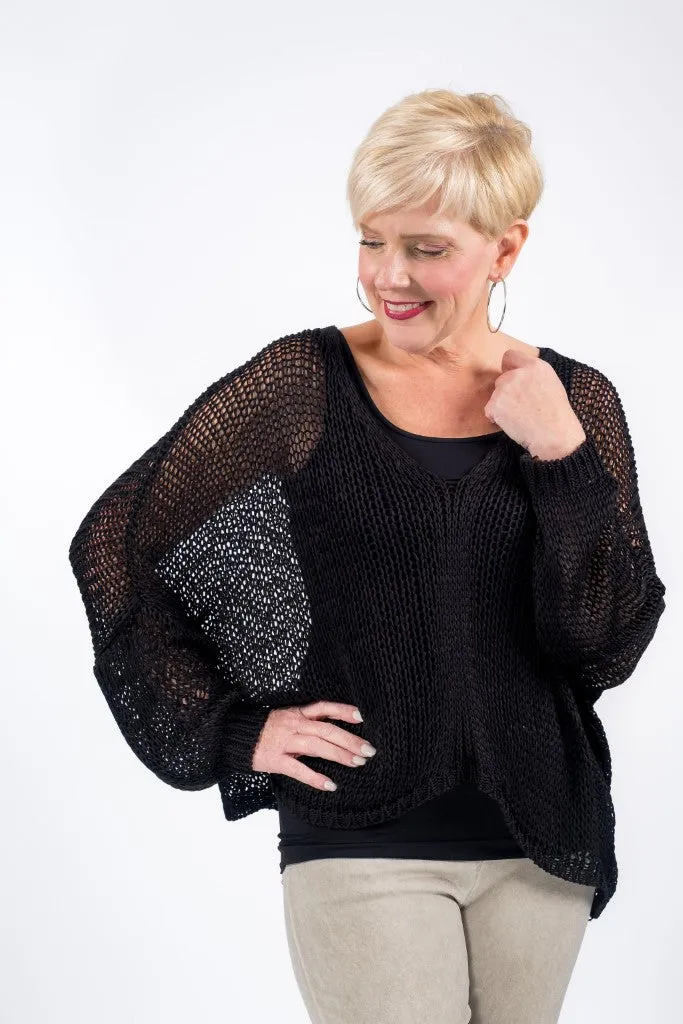 Adena Butterfly Open Knit Topper (BLS143)