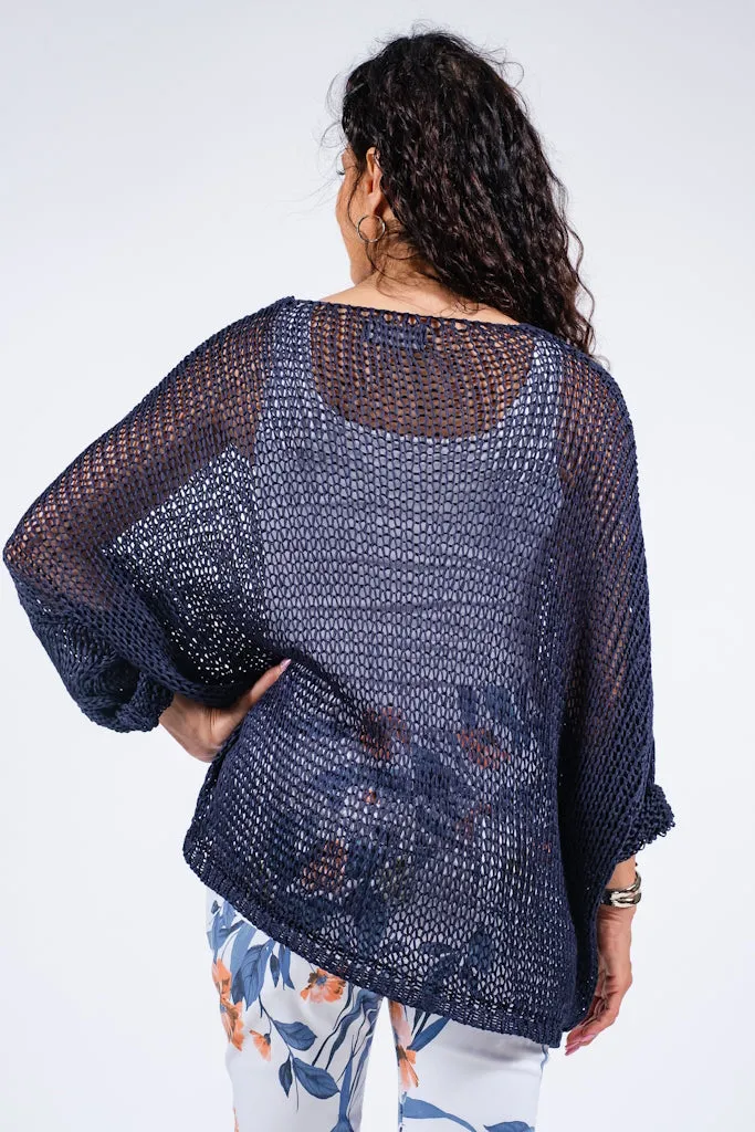 Adena Butterfly Open Knit Topper (BLS143)