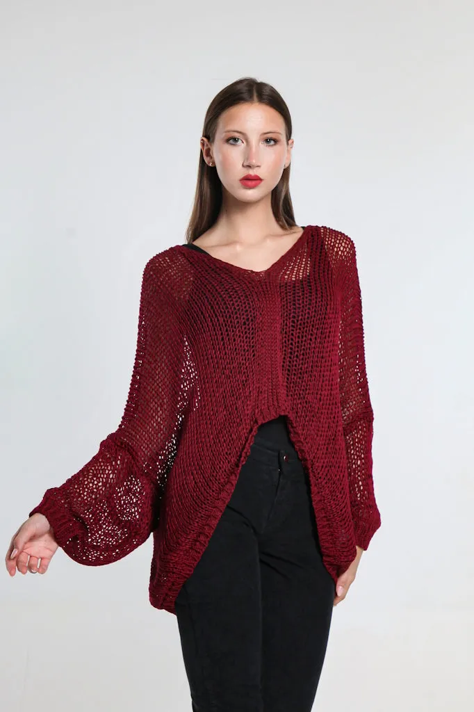 Adena Butterfly Open Knit Topper (BLS143)