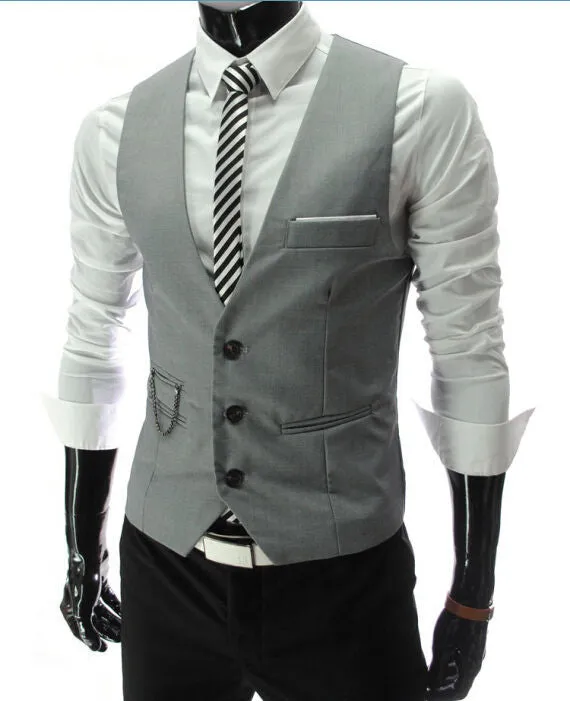 Advbridge New Arrival Dress Vests For Men Slim Fit Mens Suit Vest Male Waistcoat Gilet Homme Casual Sleeveless Formal Business Jacket