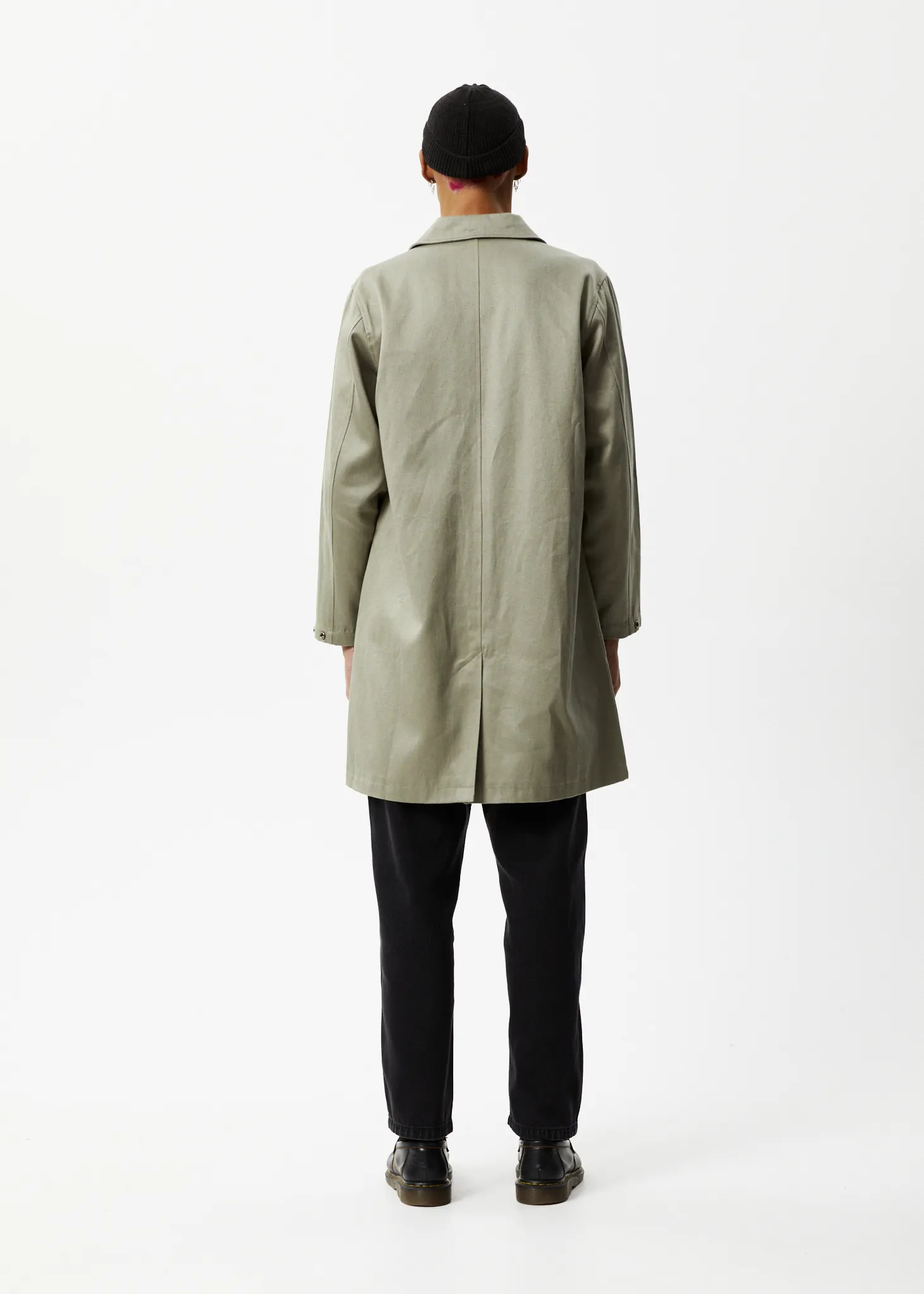 AFENDS Unisex Oracle - Trench Coat - Olive