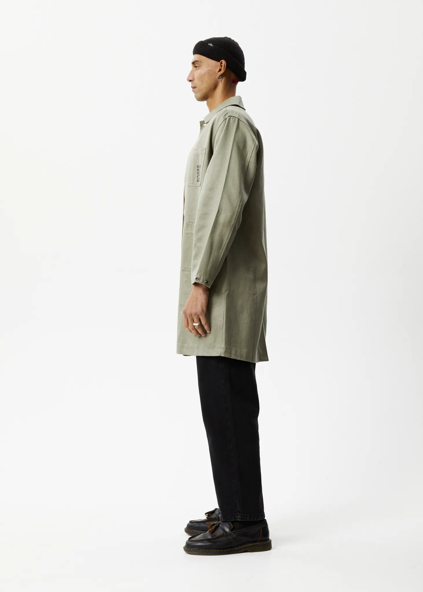 AFENDS Unisex Oracle - Trench Coat - Olive