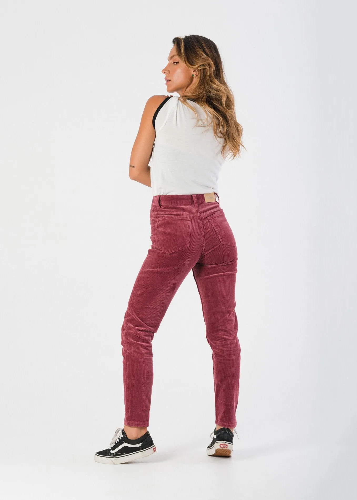 Afends Womens Luckies - Cord High Waist Slim Jeans