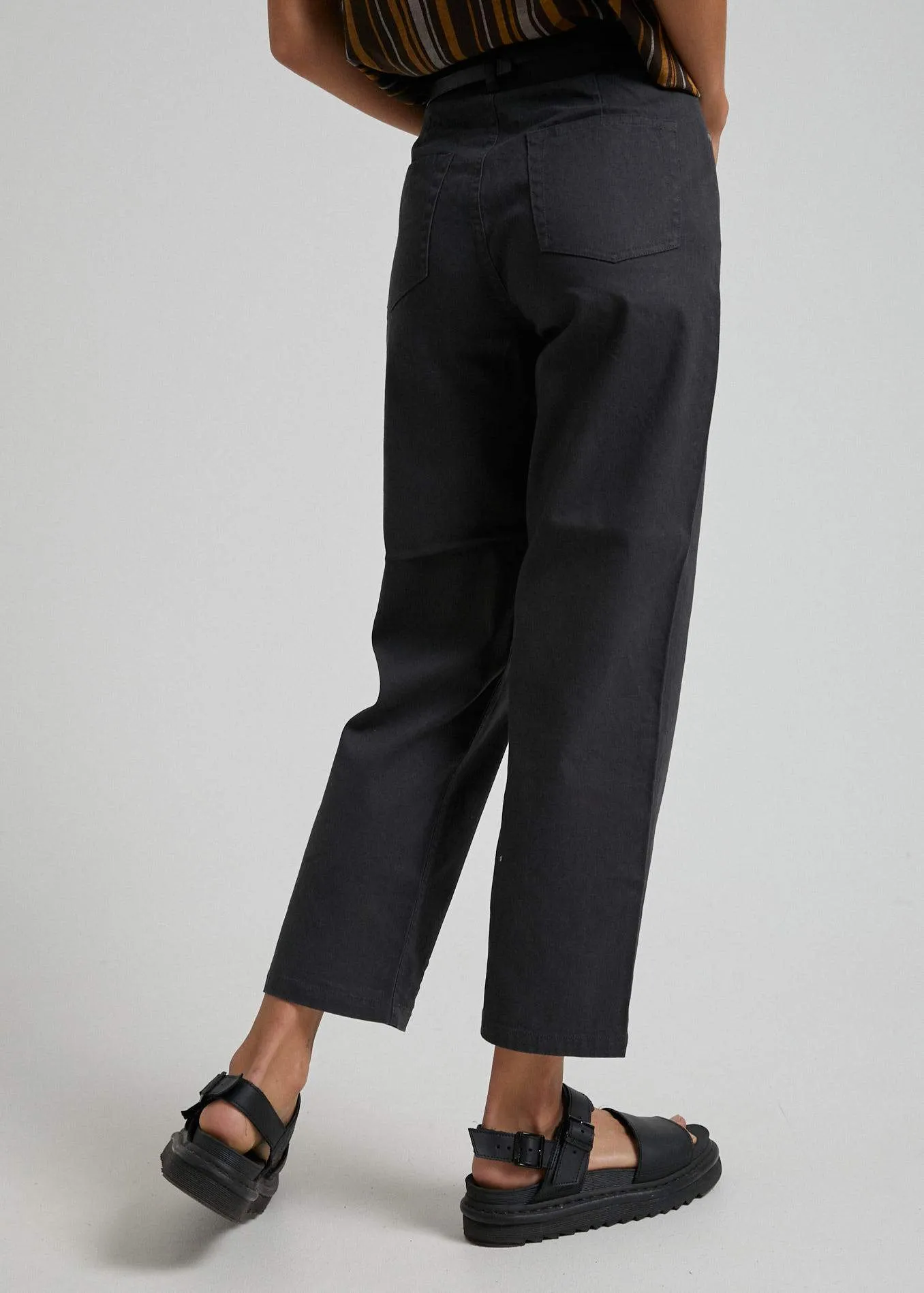 Afends Womens Shelby - Hemp High Waist Wide Leg Pants - Raven