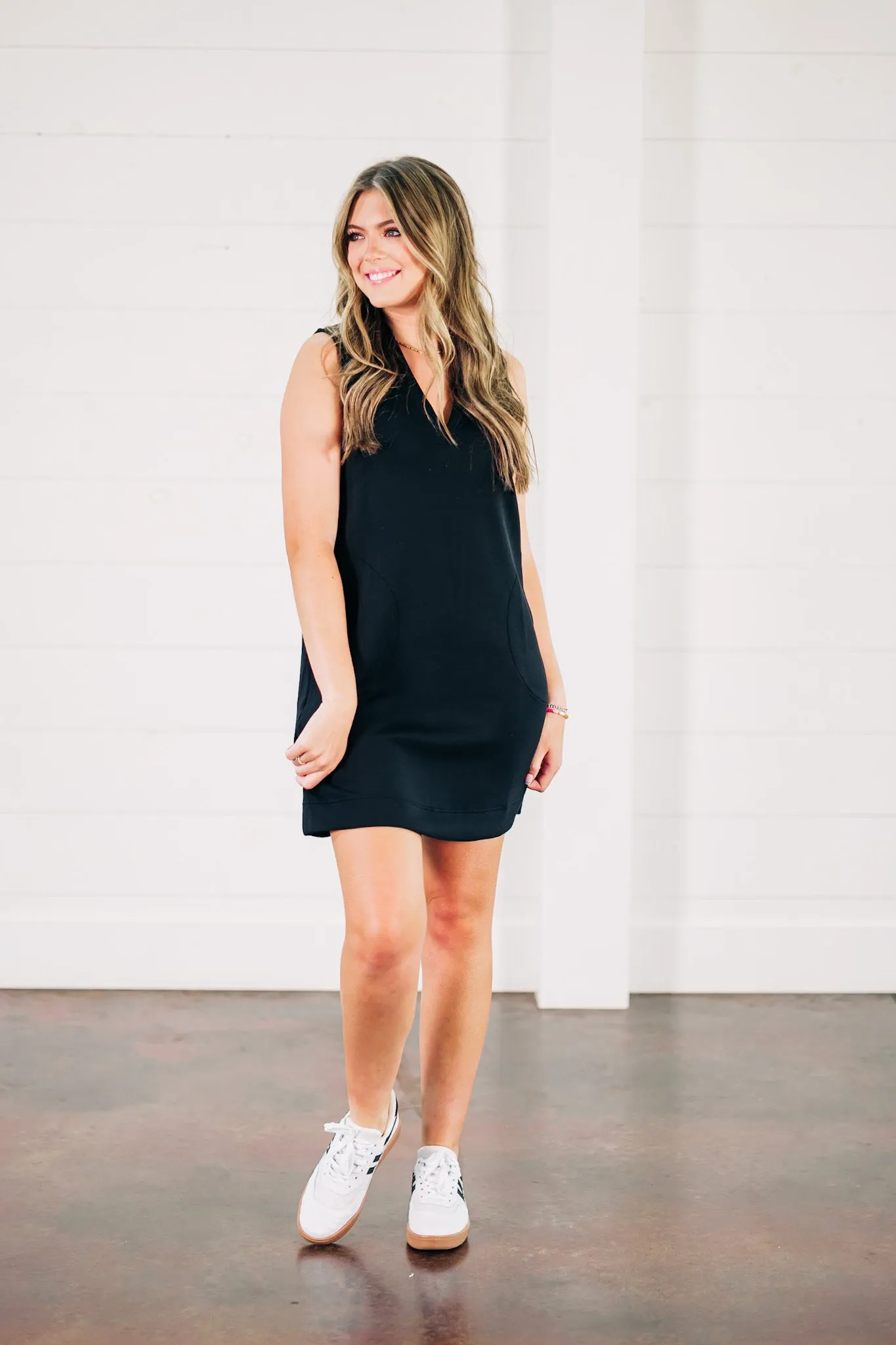 AirEssentials V-Neck Very Black Mini Dress