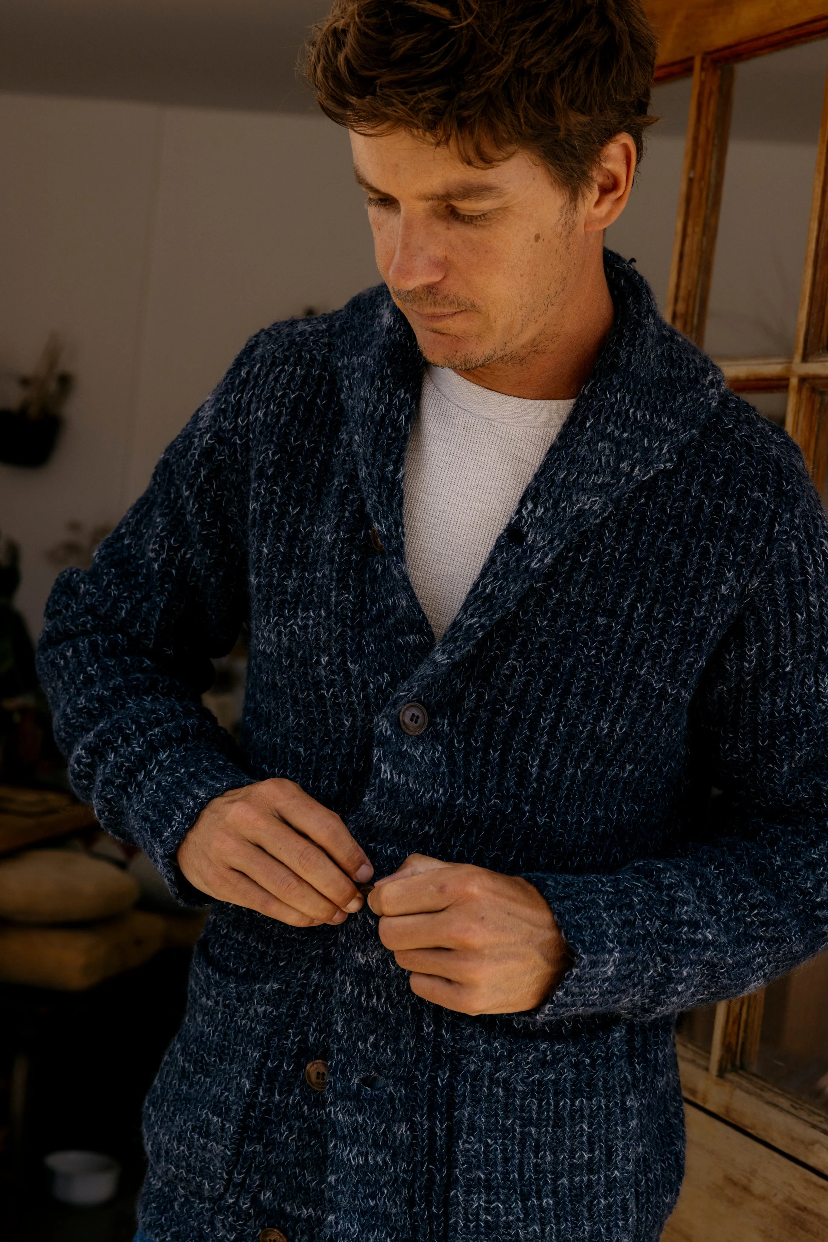 Alfred's Shawl Cardigan Sweater - Insignia Blue