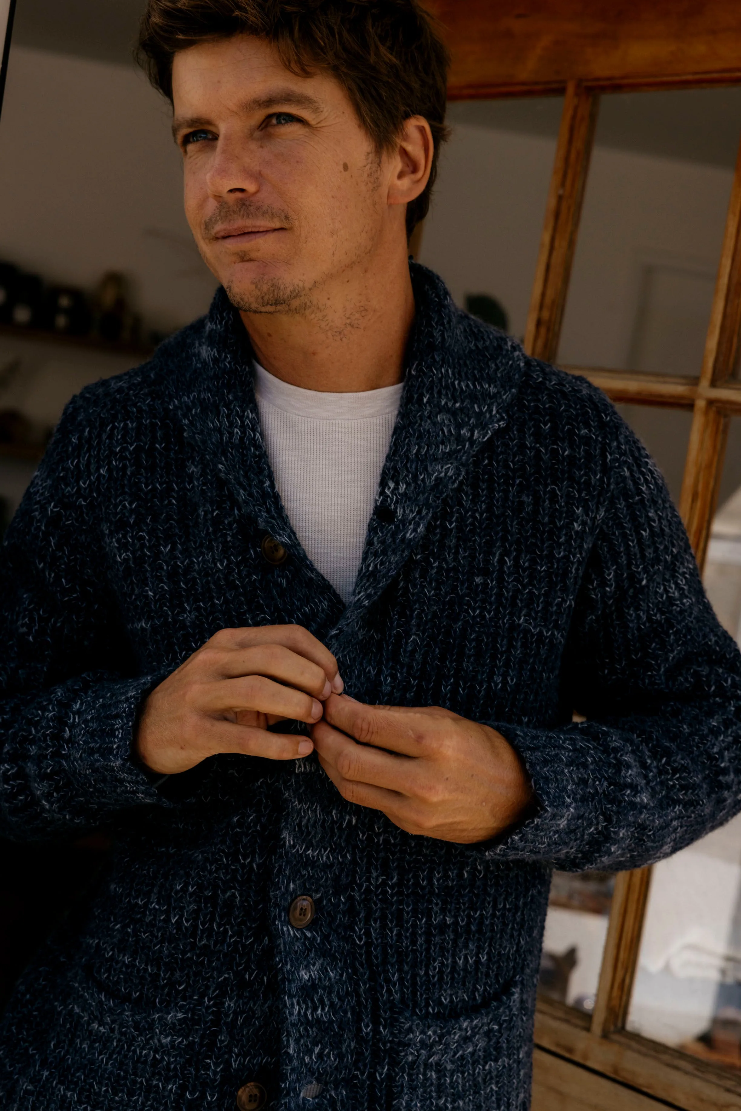 Alfred's Shawl Cardigan Sweater - Insignia Blue