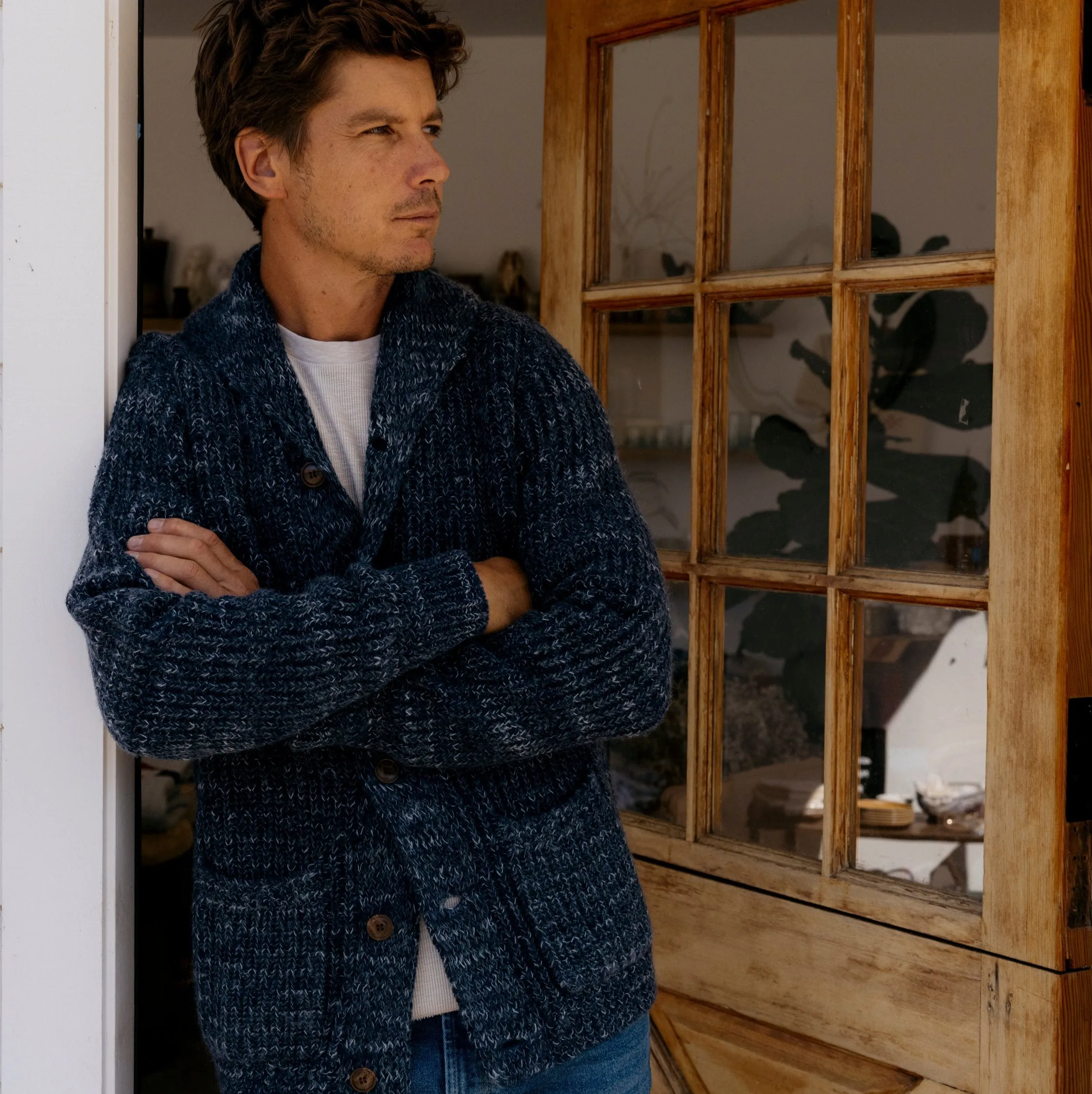 Alfred's Shawl Cardigan Sweater - Insignia Blue