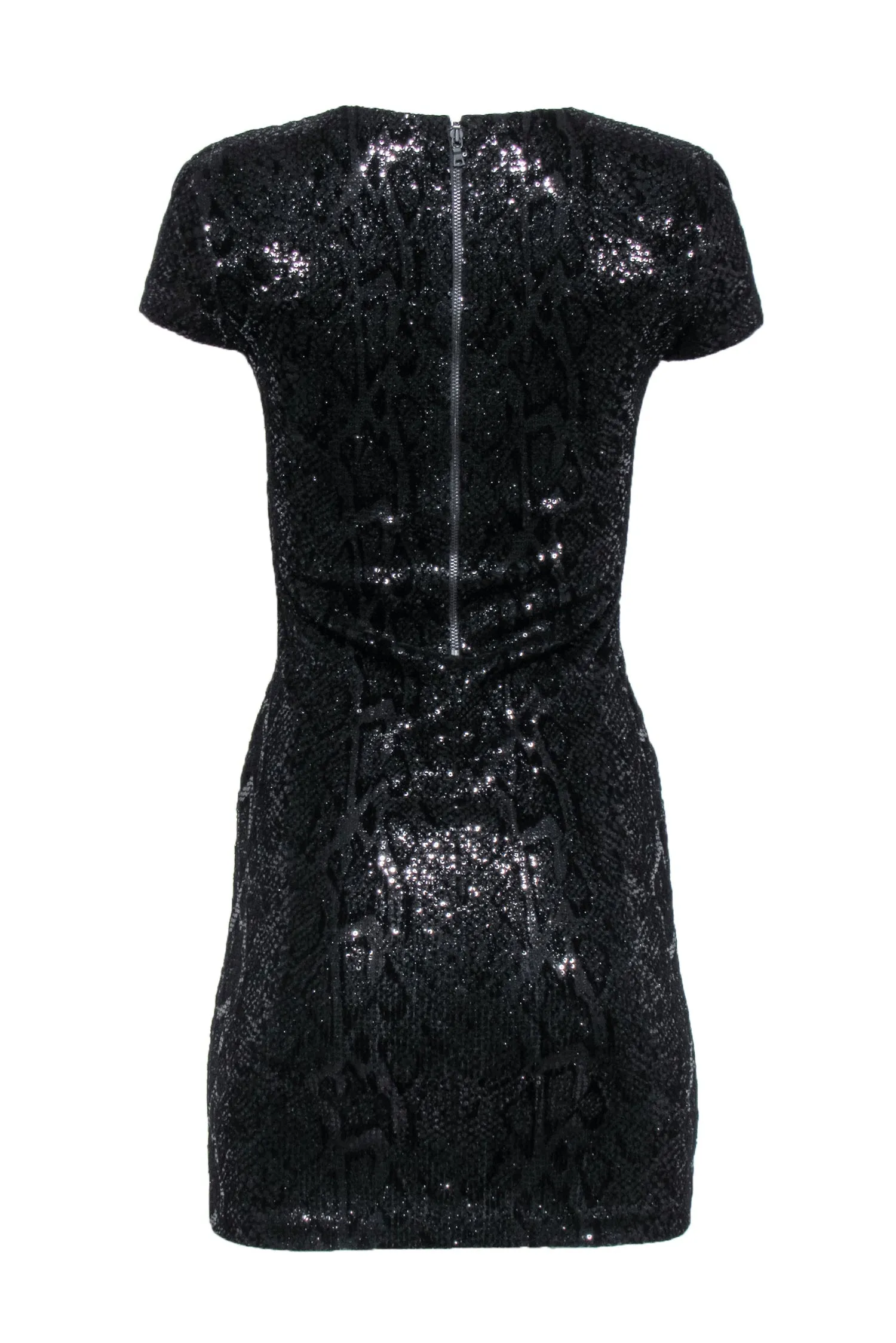 Alice & Olivia - Black Sequin Snake Print Bodycon Dress Sz 0