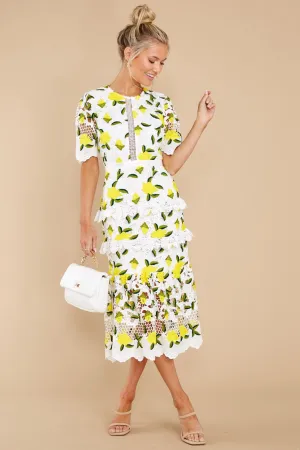 All I Wanted Yellow Floral Lace Midi Dress