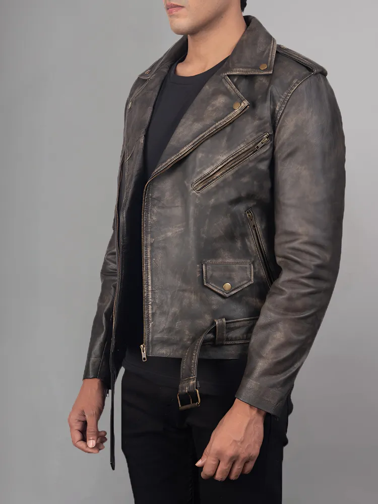 Allaric Alley Mocha Leather Biker Jacket