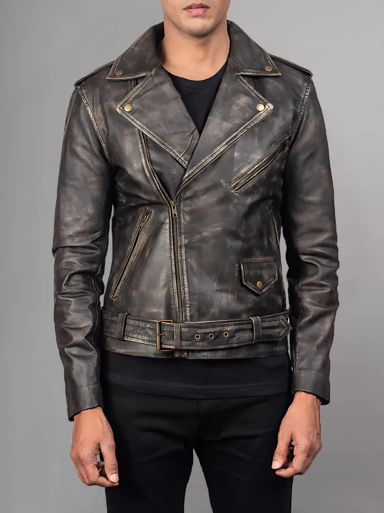 Allaric Alley Mocha Leather Biker Jacket