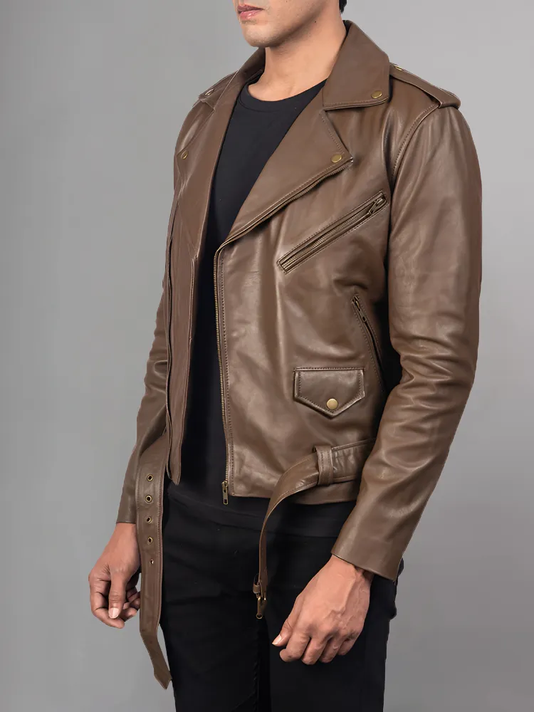 Allaric Alley Mocha Leather Biker Jacket