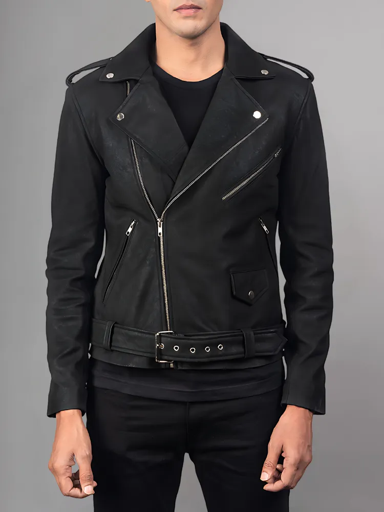 Allaric Alley Mocha Leather Biker Jacket