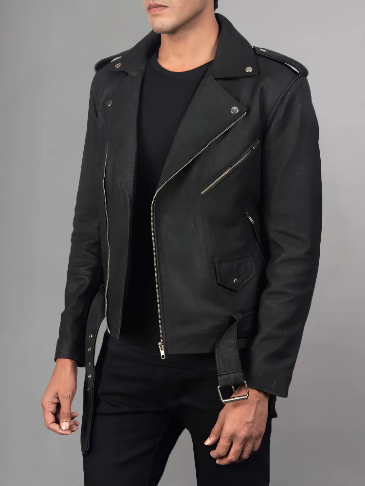 Allaric Alley Mocha Leather Biker Jacket