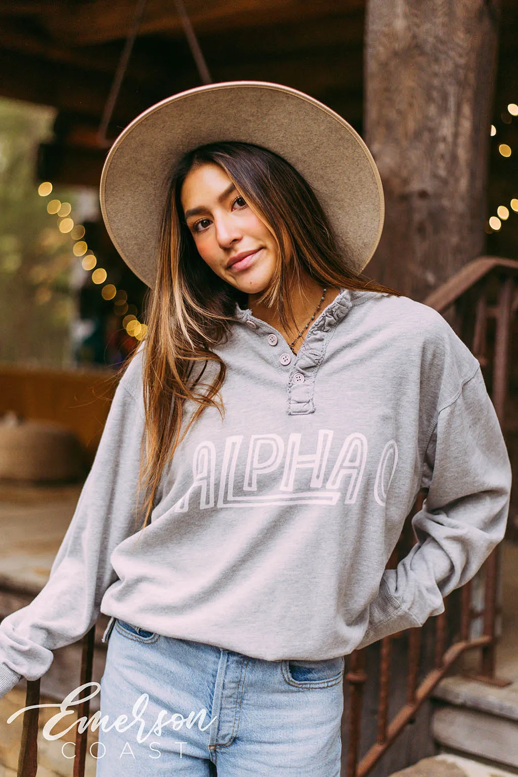 Alpha O Cozy Long Sleeve Henley