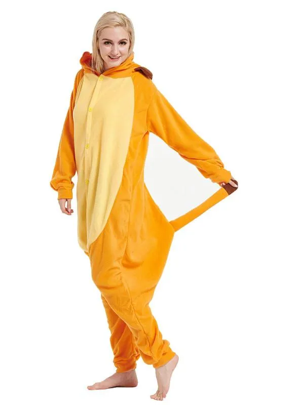 ANIMAL LION ONESIE FUNNY ORANGE PAJAMA MEN WOMEN