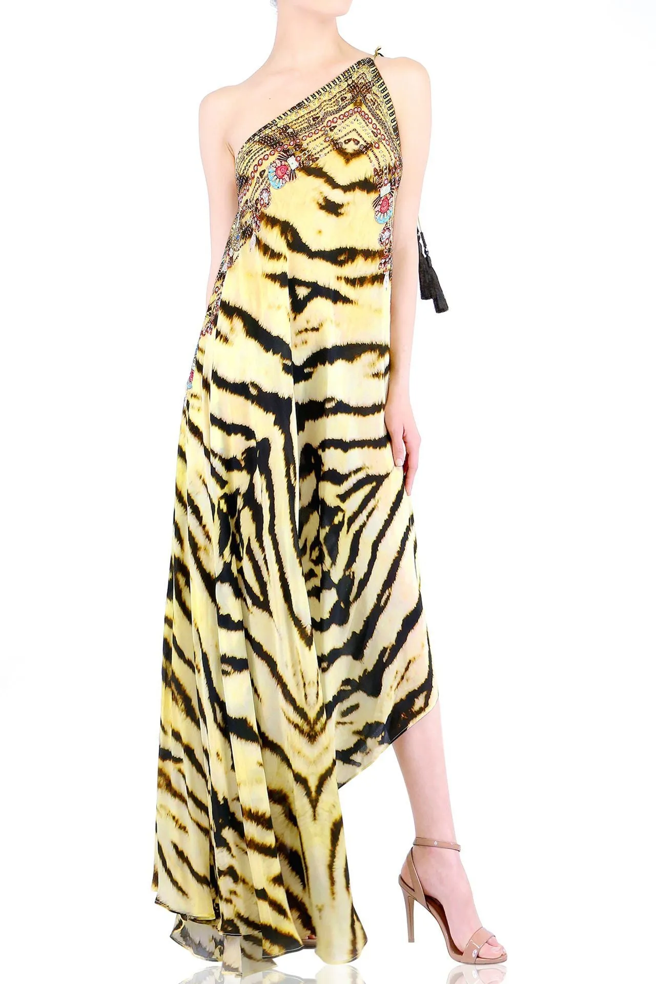 Animal Print Backless Maxi Dress