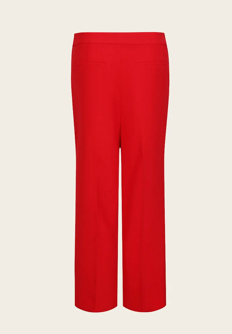 Annette Red Straight-leg Pants