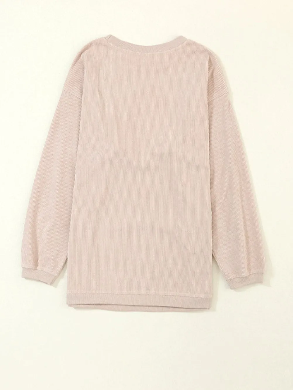 Apricot Corded Ribbed Oversized Sweater