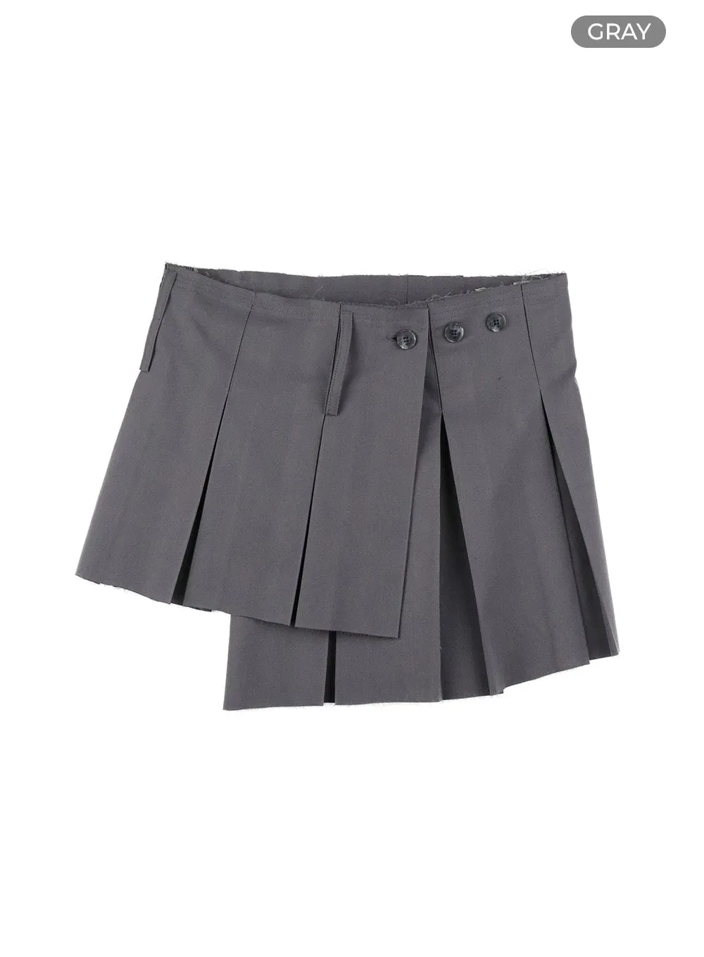 Asymmetrical Wrap Pleated Mini Skirt CM429